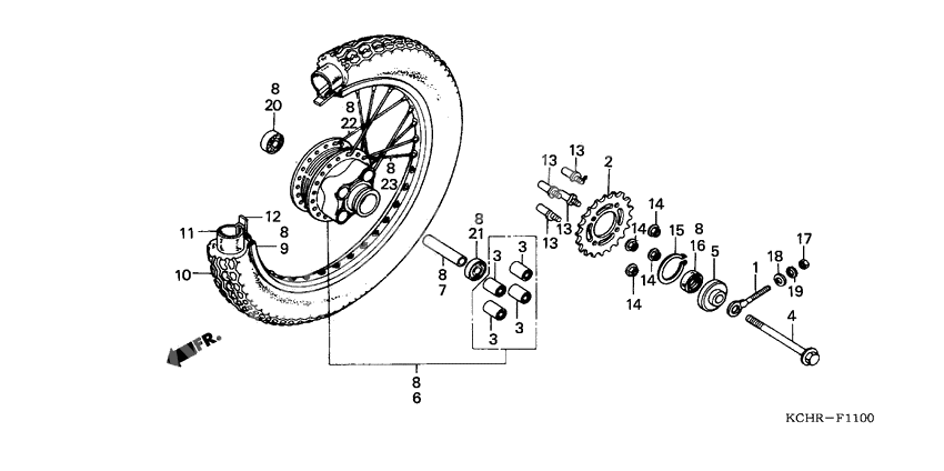 Rear wheel complete assy