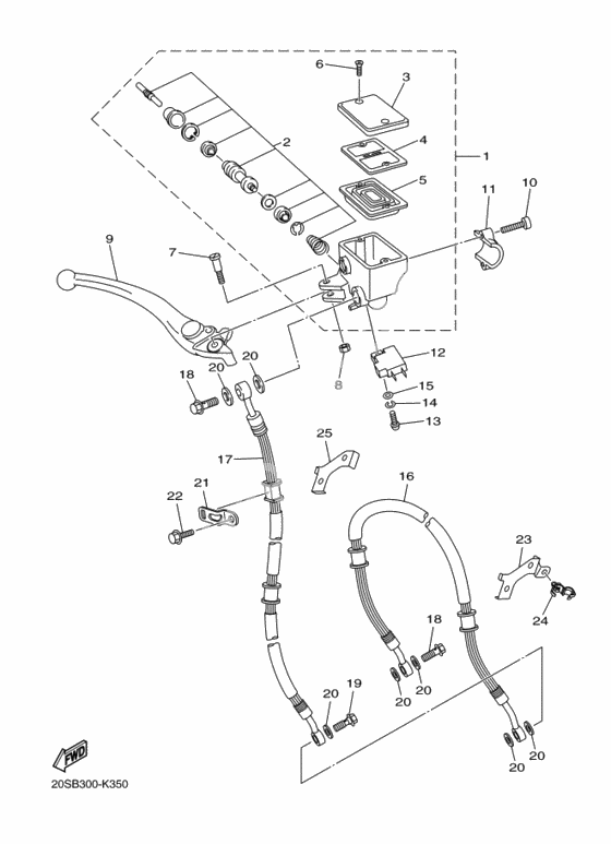 Передний тормозной цилиндр