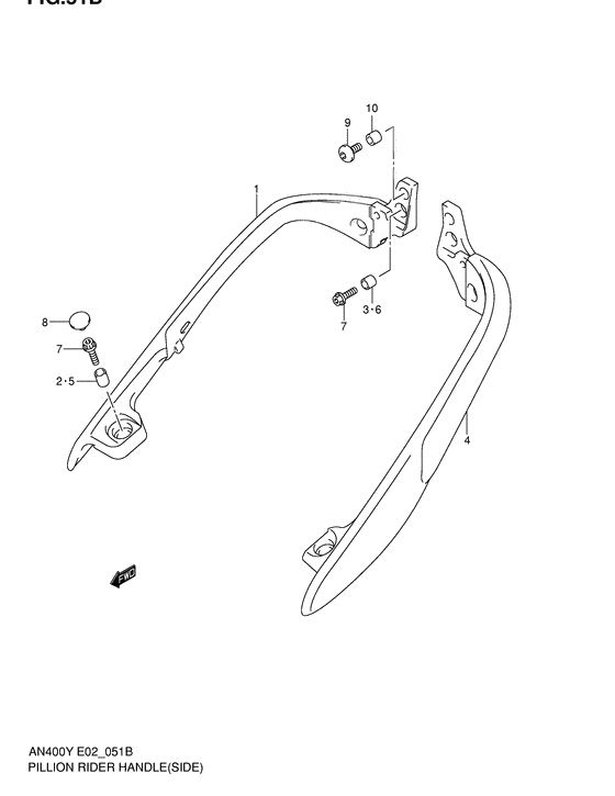 Pillion rider handle              

                  Side)(model k2