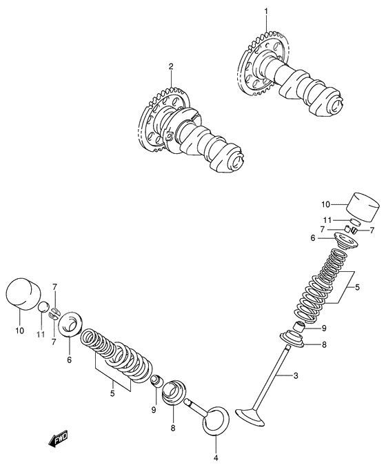 Cam shaft/valve