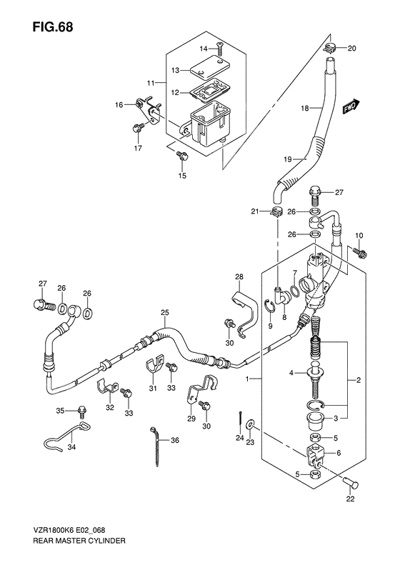 Rear master cylinder