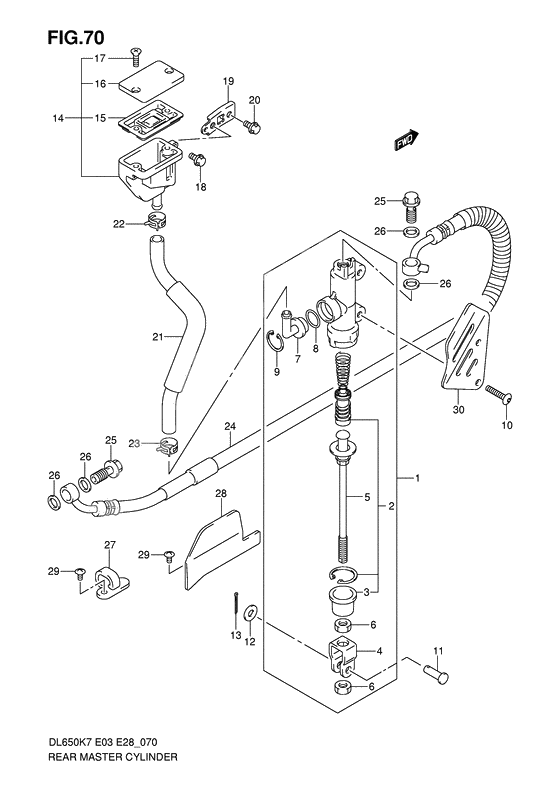 Rear master cylinder              

                  Dl650k7/k8/k9/l0