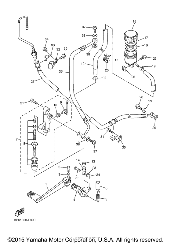 Rear master cylinder