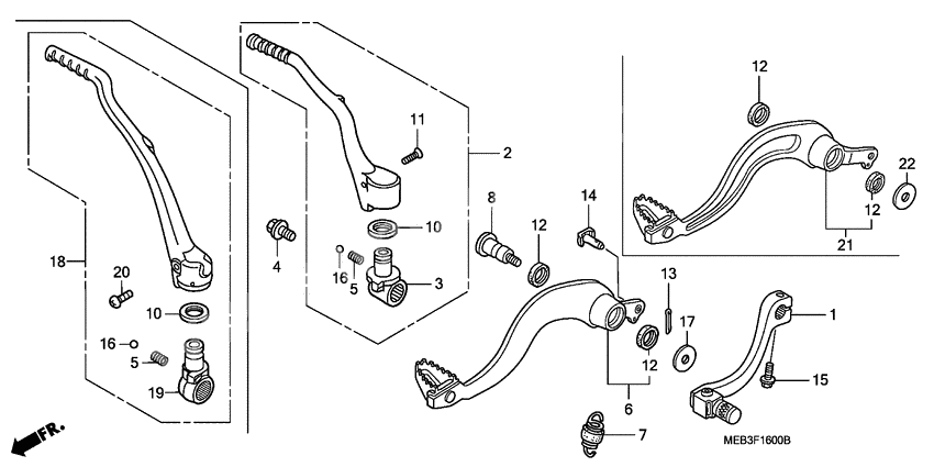 Pedal/kick starter arm