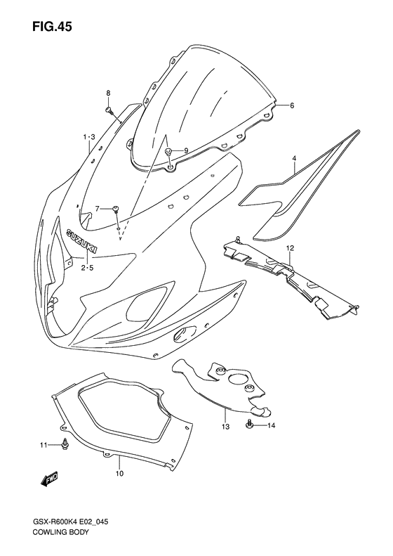 Cowling body              

                  Gsx-r600k4/k5