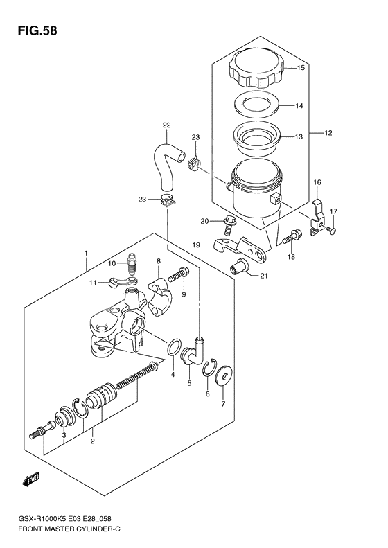 Front master cylinder