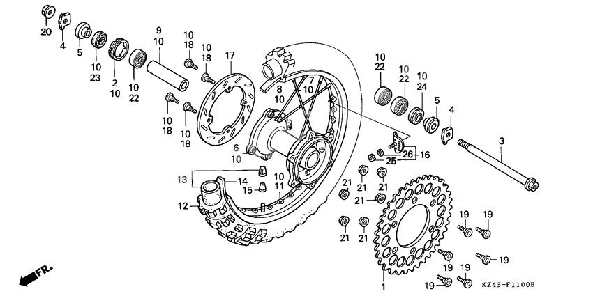 Rear wheel complete assy              

                  1