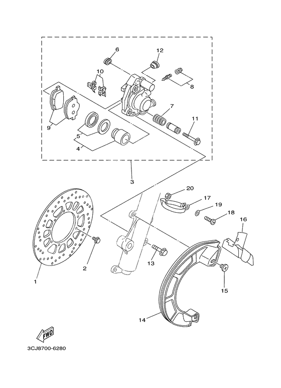 Front brake caliper