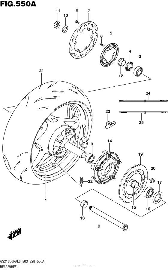 Заднее колесо (Gsx1300Ral6 E03)