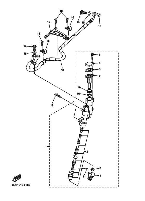Rear master cylinder