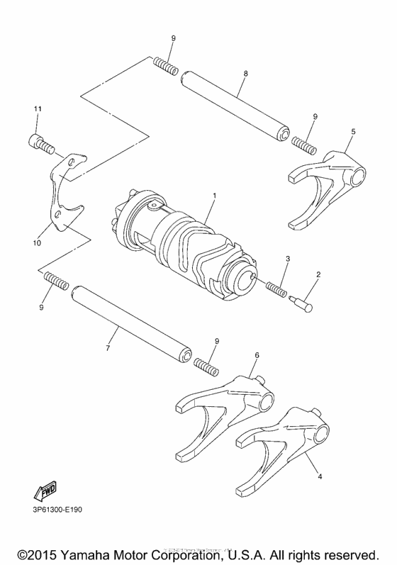 Shift cam fork