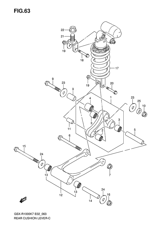 Rear cushion lever