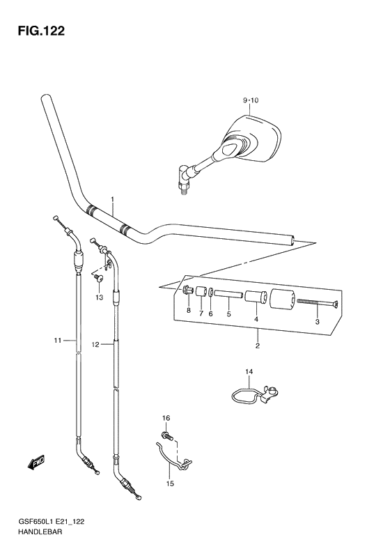 Handlebar              

                  Gsf650ual1 e21