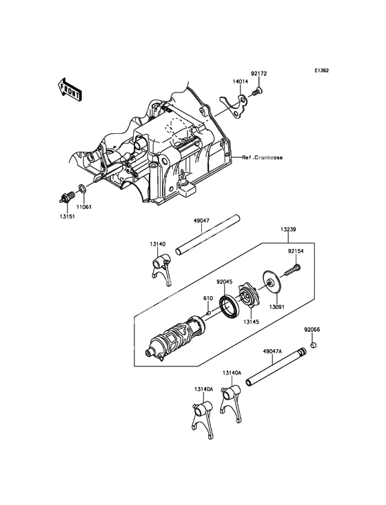 Gear change drum/shift fork(s)