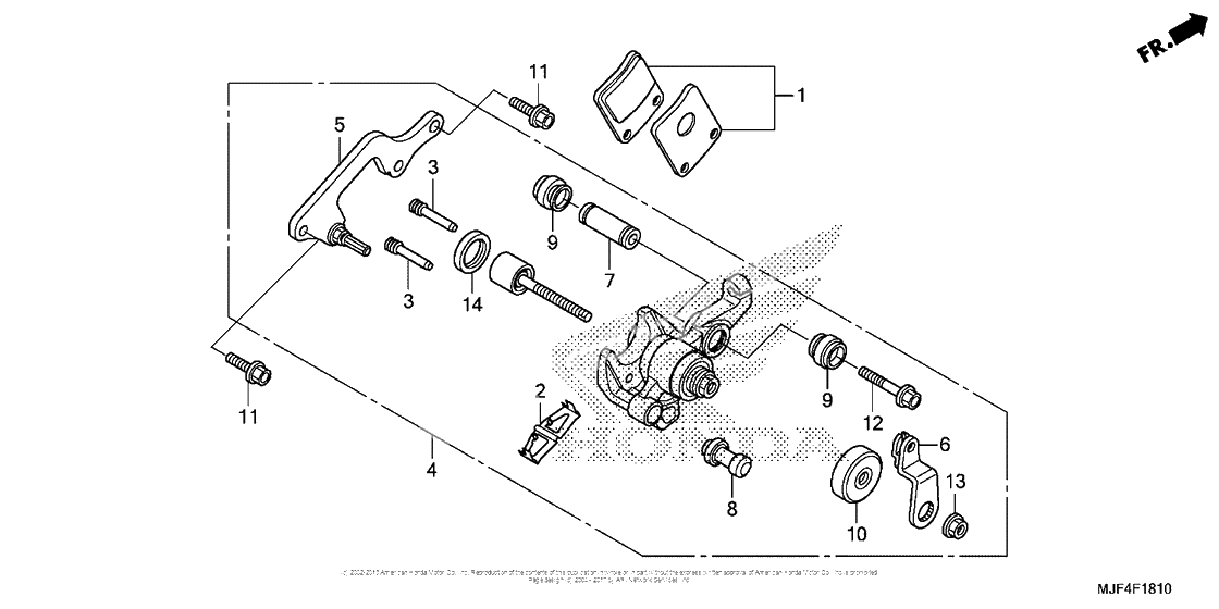 Parking brake caliper