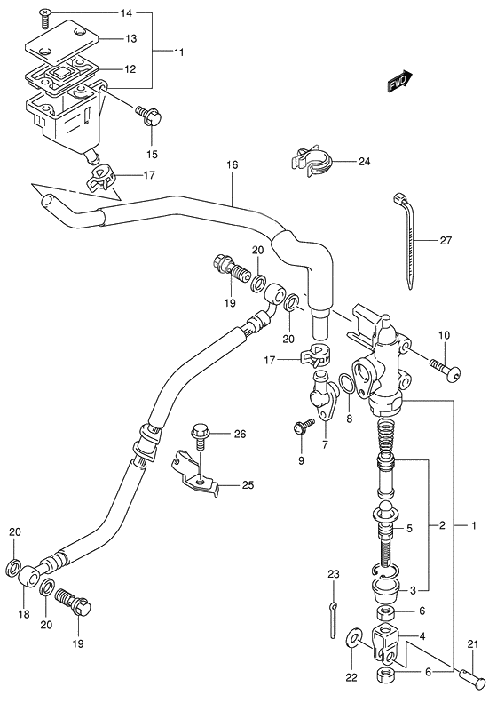 Rear master cylinder