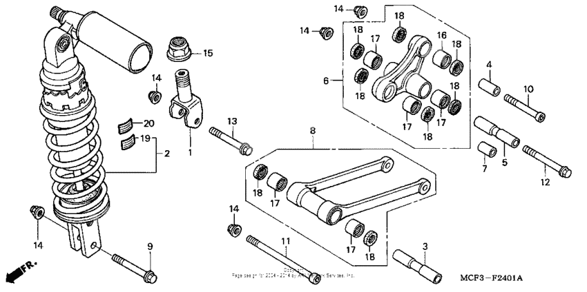 Rear shock absorber ('02-'05)