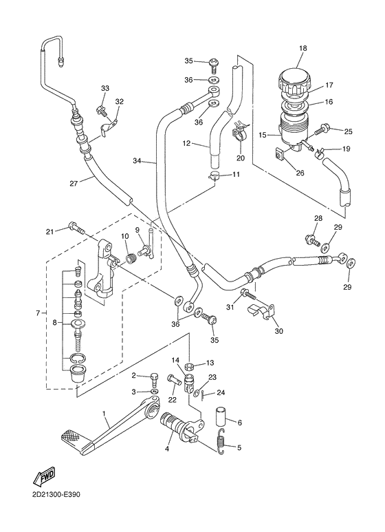 Rear master cylinder