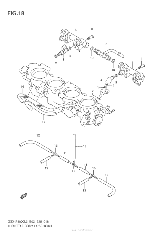 Throttle Body Hose/joint (Gsx-R1000L3 E03)