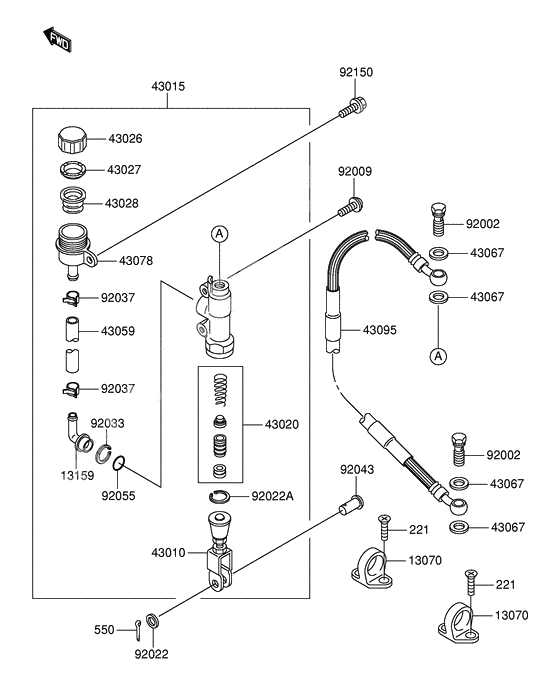Rear master cylinder