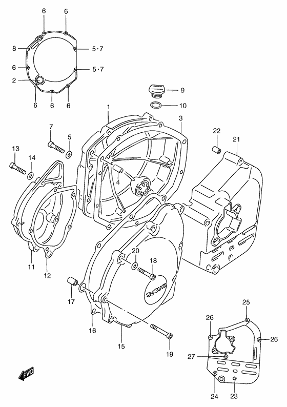 Crankcase cover ass`y (v