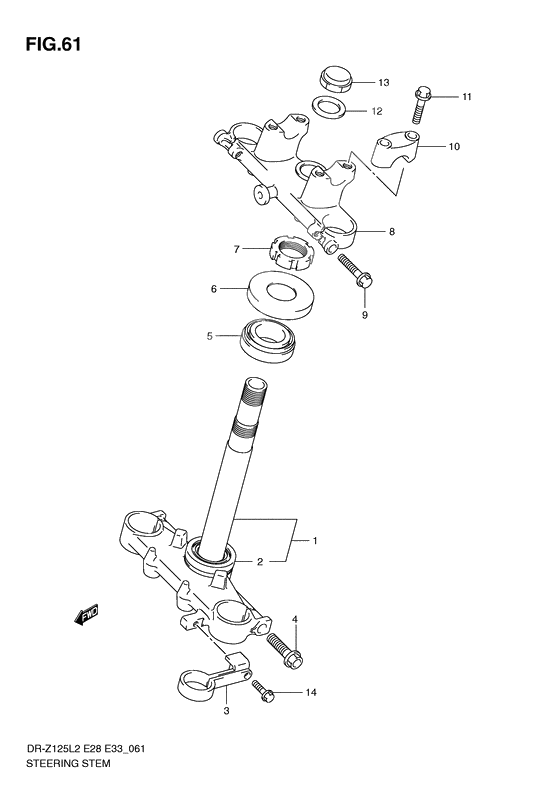 Steering stem              

                  Dr-z125ll2 e33