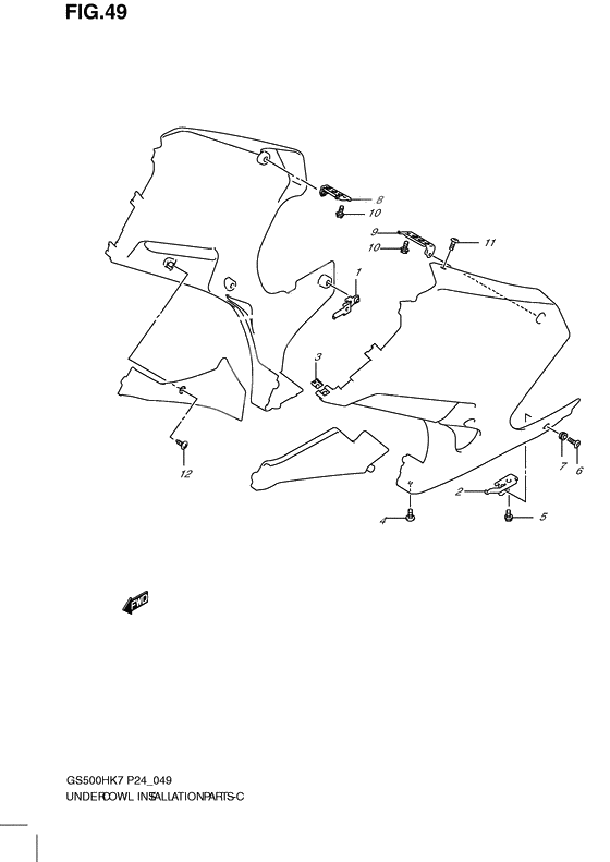 Under cowling installation parts              

                  With cowling