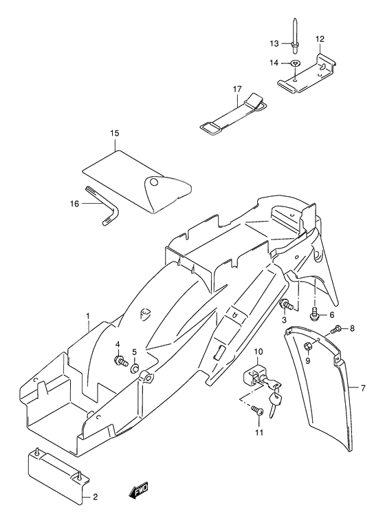 Rear fender              

                  Model w/x/y/k1/k2