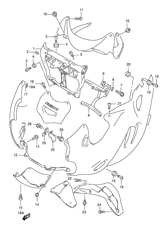 Cowling body installation parts