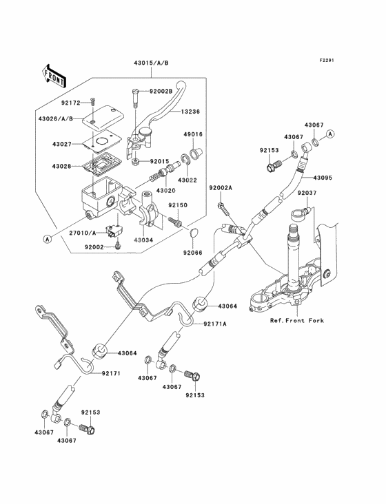 Front master cylinder