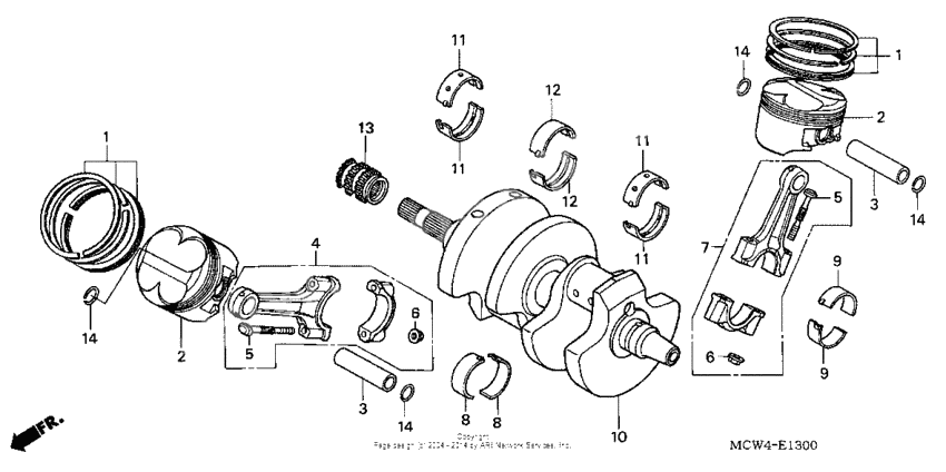 Crankshaft + piston