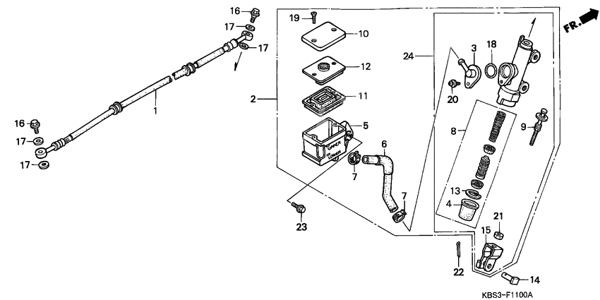Rr. brake master cylinder