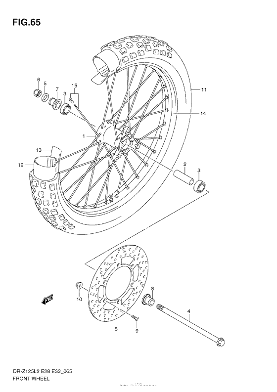 Переднее колесо (Dr-Z125L E33)