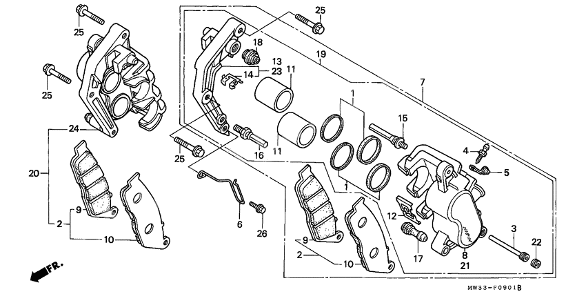 Front brake caliper              

                  CB750F2
