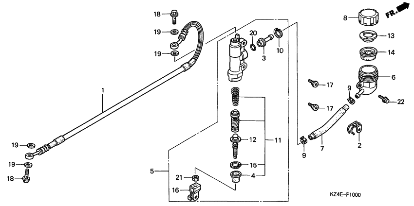 Rear brake master cylinder