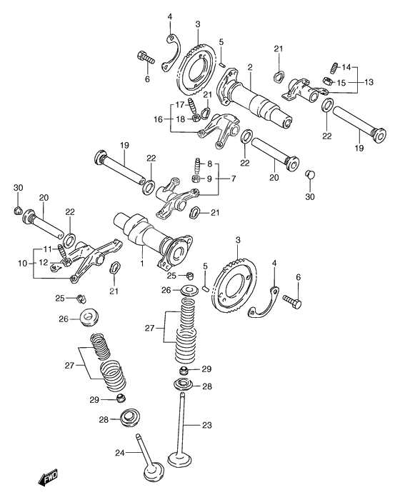 Cam shaft/valve