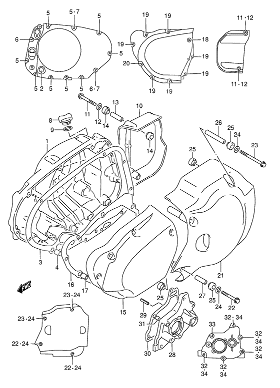 Crankcase cover ass`y (v