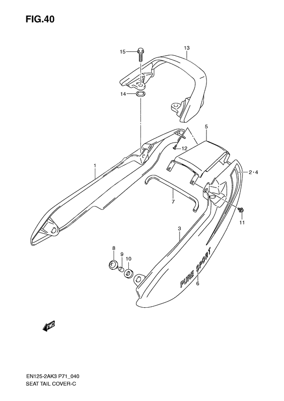 Seat tail cover              

                  En125-2ak3