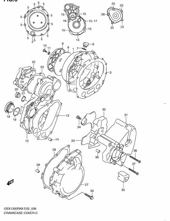 Crankcase cover ass`y (v