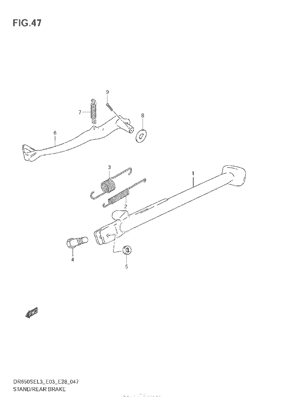 Stand/rear brake