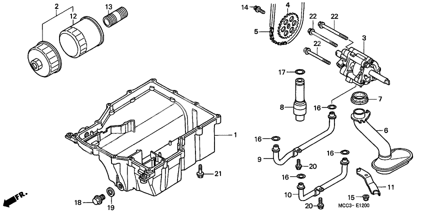 Oil pump/oil pan/ oil filter