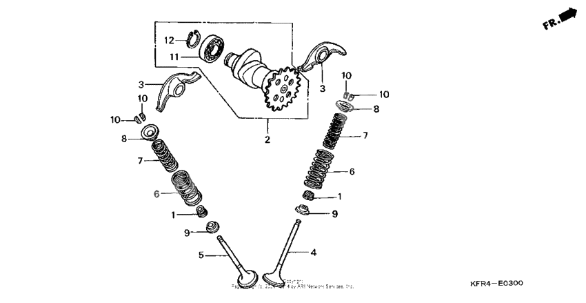 Camshaft + valve