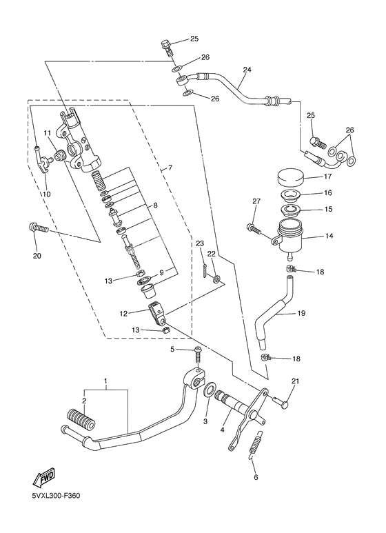 Rear master cylinder