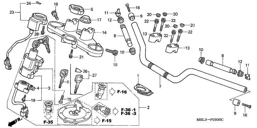 Handle pipe/top bridge