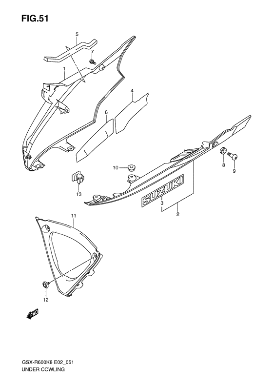 Under cowling              

                  Model k8