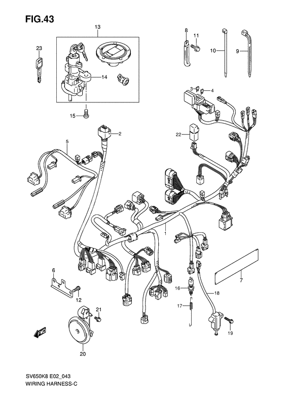 Wiring harness              

                  Sv650sk8/sk9/suk8/suk9/sl0/sul0