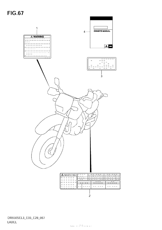 Информационные наклейки (Dr650Sel3 E03)