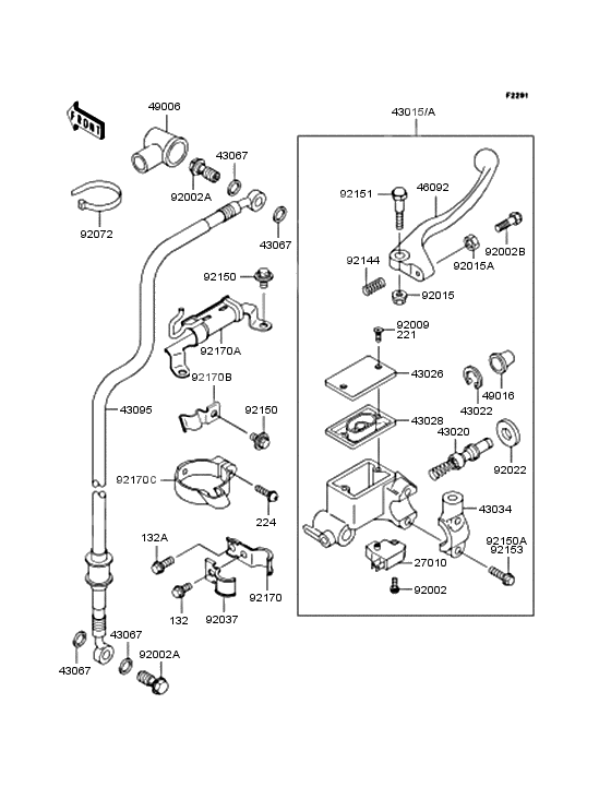 Front master cylinder