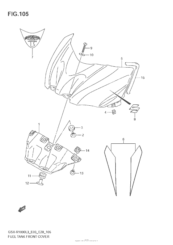 Накладка топливного бака (Gsx-R1000Zl3 E03)