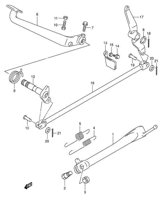 Stand/rear brake